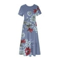 thumbnail image 3 of Pisexur Robes d'Été pour Femmes à Col Rond, Robe Fluide Plissée Tendance à Manches Courtes, Mode avec Poche, Robe d'Été de Plage Évasée à Imprimé Floral, 3 of 4