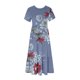thumbnail image 3 of Vestido de Manga Corta para Mujeres Vestido de Verano de Cuello Redondo Impreso, Poliéster de Tamaño Verdadero Diario Y Vestido de Fiesta, 3 of 4