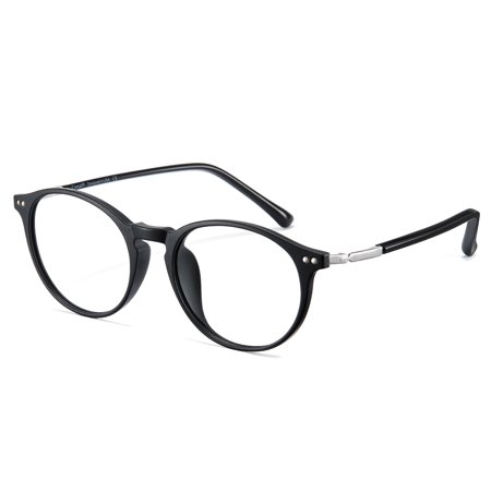 Cyxus Round Blue Light Glasses for Men Women Lightweight TR90 Computer Gaming Glasses Relieve Digital Headache Eye Strain(Black)