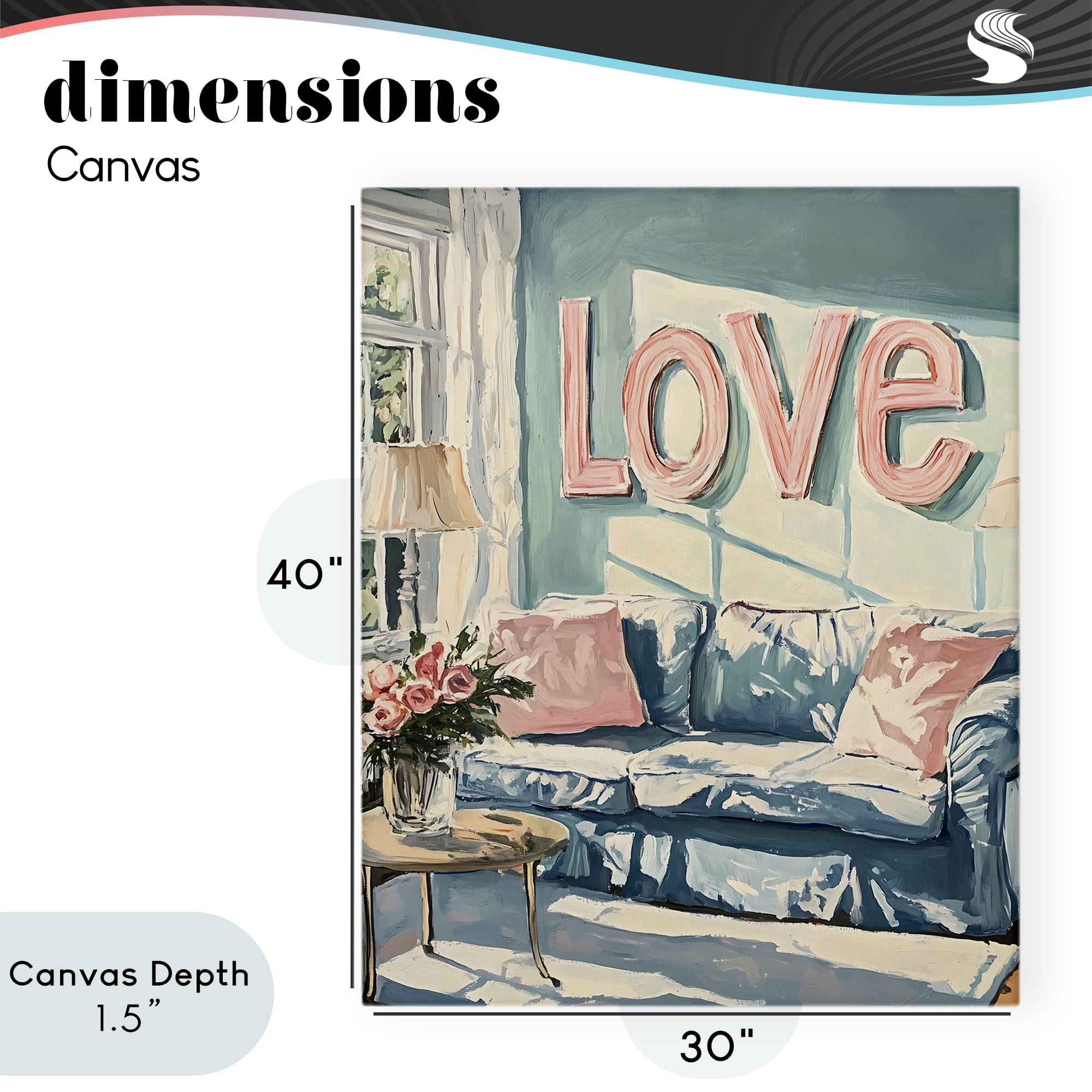 Stupell Industries Love Letters Above Cozy Couch Canvas Wall Art, design by The Prints Vibe
