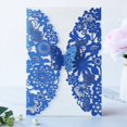 thumbnail image 4 of 20 Set Butterfly Invitation Cards Lace Wedding Invitations with Envelopes( Blue Glitter), 4 of 6