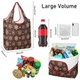 thumbnail image 3 of 5 Pack Foldable Shopping Bag,Brown Christmas Snowflake Pattern Reusable Grocery Bags with Pockets,Large Reusable Tote Bags with Handles Waterproof & Lightweight, 3 of 6