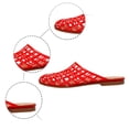 thumbnail image 6 of HOWPAY Clear Jelly Shoes Women on Jelly Mesh Hollow Slides Comfortable Closed Toe Flats Sandals Casual Summer Beach Slippers Red 36, 6 of 6