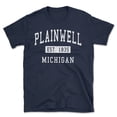 thumbnail image 1 of Plainwell Michigan Classic Established Men's Cotton T-Shirt, 1 of 1