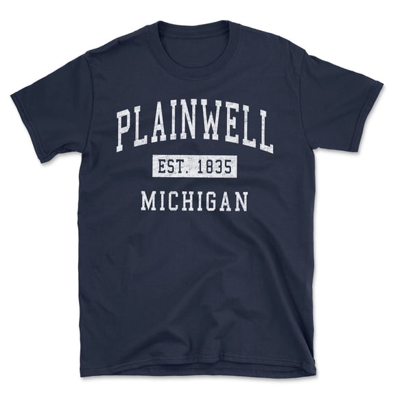 Plainwell Michigan Classic Established Men's Cotton T-Shirt