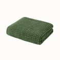 thumbnail image 4 of Madison Park Rowan 50x60" Contemporary Chenille Waffle Knit Throw in Green, 4 of 9