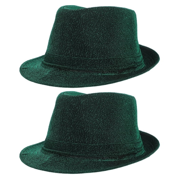Hemoton 2pcs St. Patrick's Day Party Hats Lightweight Jazz Hat Ornaments for St. Patrick's Day Decorative Top Cap for Party and Festivals