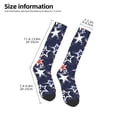 thumbnail image 2 of Xecao Watercolor Stars print thigh-high socks, crafted for both men and women with a stretchy, high-opaque design perfect for daily wear, 2 of 6