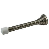 2 Pack Rok Hardware 3-3/4" Flexi Spring Heavy Duty Metal Wall Doorstop, Brushed Nickel