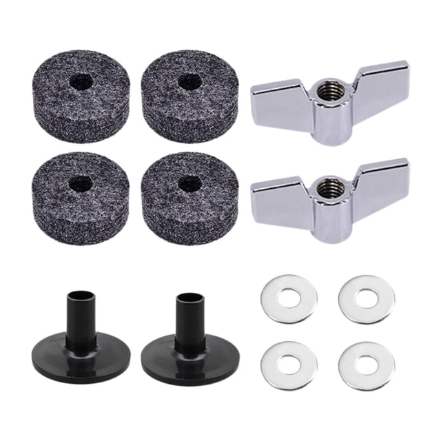 Ruiboury High Performance Cymbal Stand Felts Accessories Including Washers Nuts Key Solutions For Drummer Needs 2 Nuts 4 Washers Black