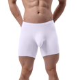 thumbnail image 3 of HVOBTTY Mens Fashion Loose Underpants, Everyday Comfortable Briefs for Men, Men's Casual Solid Color Sports Lightweight Breathable Loose Long Length Underpants White, XL, 3 of 5