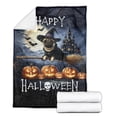 thumbnail image 2 of Happy Halloween Pug Witch Pumpkins Bats Cozy Fleece Blanket Dog Lover Gifts Warm Soft Throw Blanket - 13012, 2 of 5