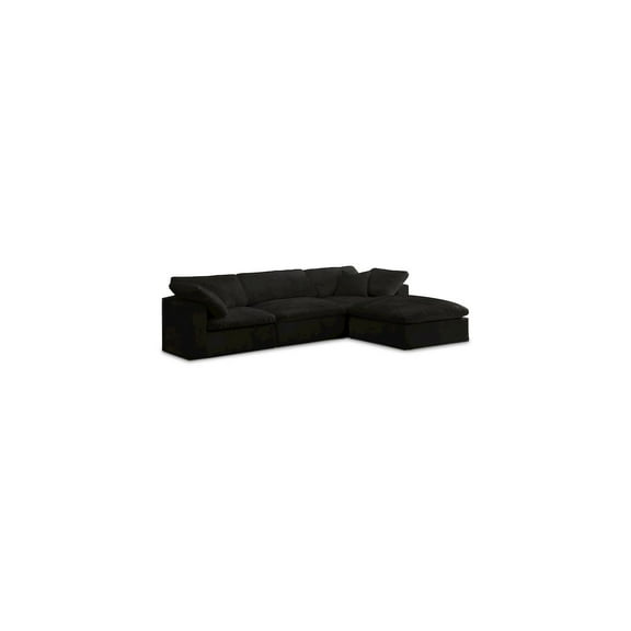 Meridian Furniture Cozy Black Velvet Modular Sectional