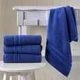 Hawmam Linen Luxury Cotton Hand Towels Set of 4 Quick Dry Navy Blue