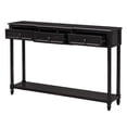 thumbnail image 3 of Console Table, Console Tables for Entryway with 3 Drawers & Open Storage Shelf, 52" Long Sofa Table in Solid Wood, Narrow Console Table for Living Room, Couch, Hallway, Foyer, Kitchen Counter,Espresso, 3 of 9