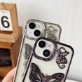 thumbnail image 2 of Chrome Plating Electroplated 3D Butterfly Compatible with iPhone Case (Clear Silver,iPhone 15 Pro Max), 2 of 5