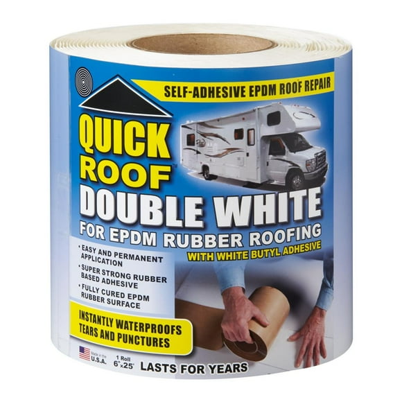 CoFair Roof Repair Tape WRQR625 Butyl Tape; 6 Inch Width x 25 Foot Length; White