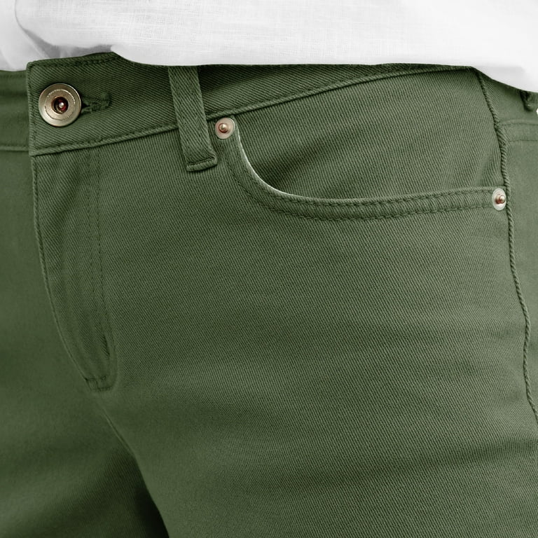 Women's Relaxed Twill Shorts with Cuff Detail - Walmart.com