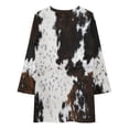 thumbnail image 3 of Cow Hide Loose Dress Evening Dress Summer Dresses for Women Luxury Dress Long Sleeved Dress, 3 of 4