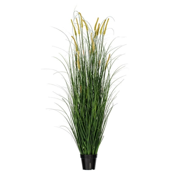 Vickerman 60" PVC Artificial Potted Green Foxtail Grass.