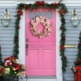 thumbnail image 5 of Luxcidy Artificial Flower Wreath, Spring Summer Wreath for Front Door, Artificial Peony Flower Wreath, for Home Front Door Christmas Wedding Party Decoration, 5 of 7