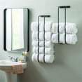thumbnail image 2 of Linon Bethany Iron Towel Racks 2 Pack Industrial Space Saving Design in Black, 2 of 14