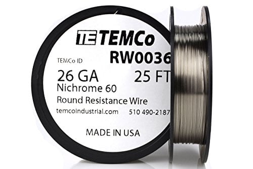 TEMCo Nichrome 60 series wire 26 Gauge 100 Ft Resistance AWG ga 
