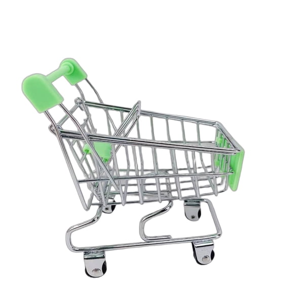 XIBUFE Green Mini Shopping Cart Basket for Home Kitchen Organization