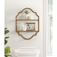 thumbnail image 2 of Kate and Laurel Leanna Scalloped Two-Tiered Wall Shelf, 18 x 6 x 24, Gold, Decorative Floating Shelf Storage and Wall Organizer for Bathroom Over Toilet Storage or Display, 2 of 8
