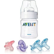 Philips AVENT - 5-Pack of 4oz Natural Feeding Bottles w/Your Choice of Soothie Pacifiers