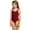 Wine, variant on SHenli One Piece Swimsuit for Girls 12-14 High Waisted Girls Swimwear Tankini Quick Dry & Stretchy Crossback Floral Print Ruffle Bathing Suit Swimwear with Cover Up Skirt Stripe Double Straps