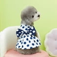 thumbnail image 4 of Pet Vest Style Dress – Polka Dot Pattern with Bowknot Decor, Breathable Puppy Clothes with Traction Ring, 4 of 8