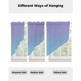 thumbnail image 4 of Ombre Blue Purple Swag Valances for Windows, Colorful Painting Rod Pocket Sheer Valances for Large Windows, Swag Toppers Light Filtering for Kitchen Living Room 2 Panels 36''x45'', 4 of 6