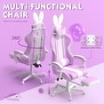 thumbnail image 6 of SOONTRANS Purple Gaming Chair, High Back Gamer Chair with Footrest for Adult Girl, Reclining Adjustable Game Office Chairs Massage Pillows, 6 of 9