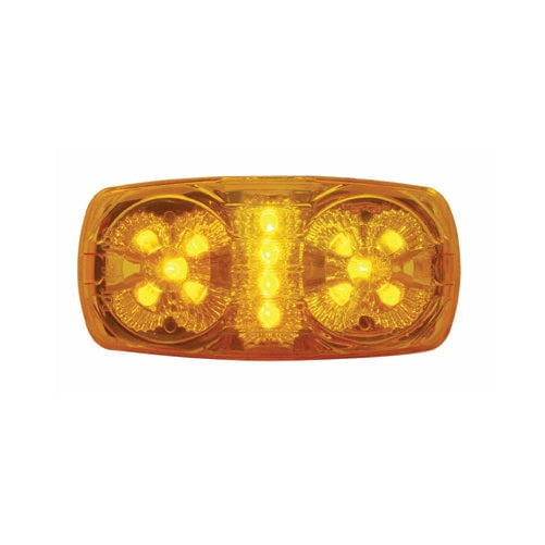 Amber 14 LED Truck Trailer Side Marker Clearance Light / Reflector Style Design