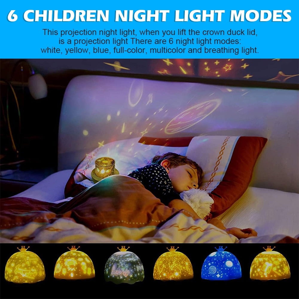LNKOO Night Light Projector for Kids, Remote Control Star Projector with Timer and Music, 360 Degree Rotation Galaxy Projector, Decorating Bedroom Party, Best Gift for Baby Children,6 Sets of Film