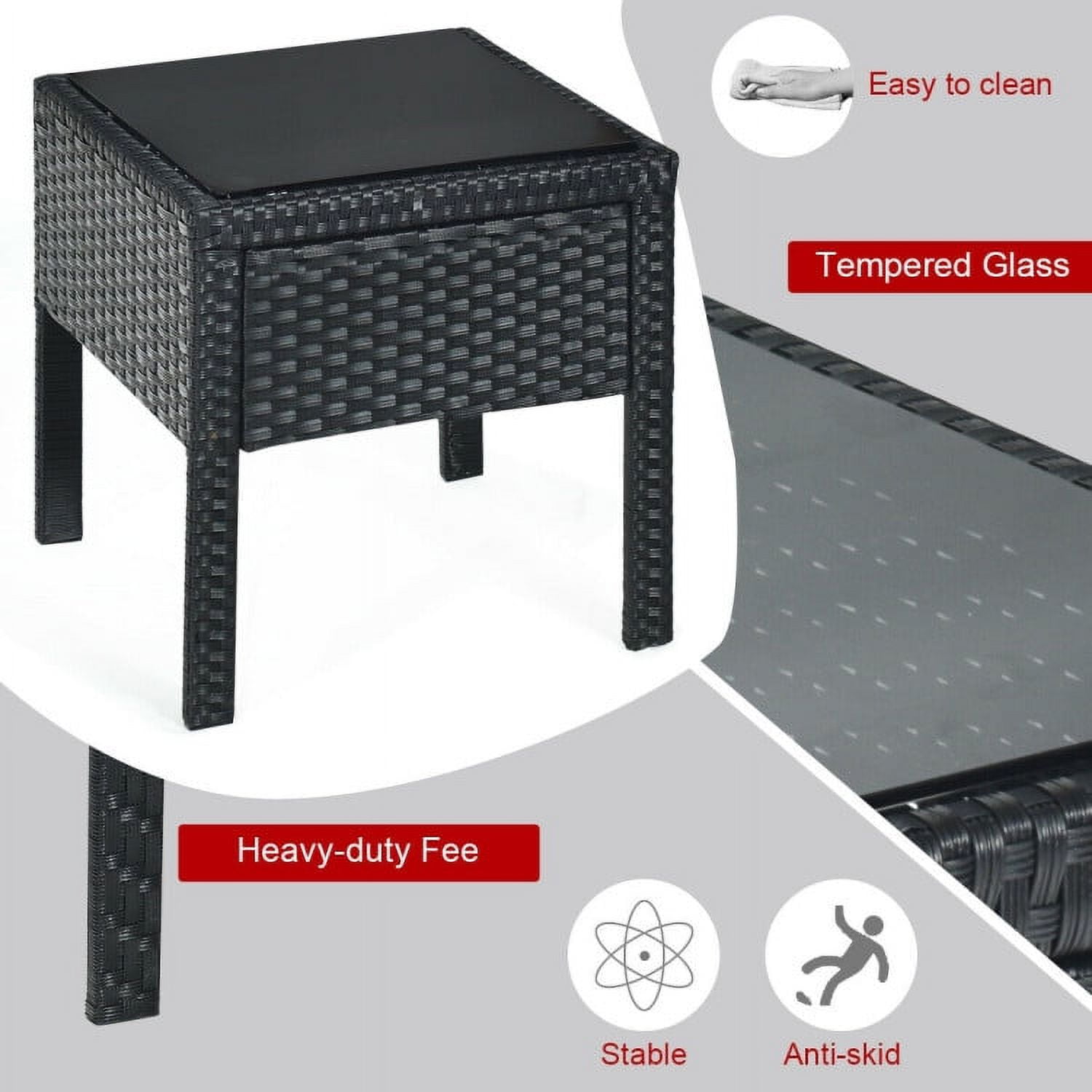 Aimee Lii 3 Pieces Outdoor Rattan Patio Conversation Set, Wicker Patio Furniture Set with Seat Cushions, Red