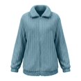 thumbnail image 4 of DHFJKG Winter Coats For Women Fluffy Long Sleeve Collared Solid Color Zip Up Jacket With Pockets Fuzzy Stylish Outerwear, 4 of 4