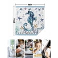 thumbnail image 4 of Coastal Seahorse Cloth Napkins Set of 4 Reusable Dinner Napkins, Nautical Starfish Shell Seaweed Anchor Cocktail Napkin Washable Table Napkins for Wedding/Holiday Party/Baby Shower 20"x20", 4 of 7