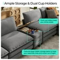 thumbnail image 4 of Linsy Home Oversized Modular Cloud Sectional Sofa with 3 Ottomans, 6 Seat Couches and Sofas Sectional with Versatile Console, Grey, 4 of 8