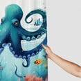 thumbnail image 3 of PRATYUS  Funny Octopus Shower Curtain Bathroom Teal Blue Sea Ocean Underwater Animal Cartoon Turtle Anchor Fish Coral Bath Accessories Nautical Art Home Decor Fabric 60x72, 3 of 7