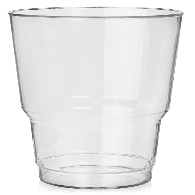 Loreso 5 oz. Hard Plastic Disposable Cups, 96 Count, Clear, Heavy Duty, Food Grade, and Recyclable for Party Cocktails, Drinks, and Desserts