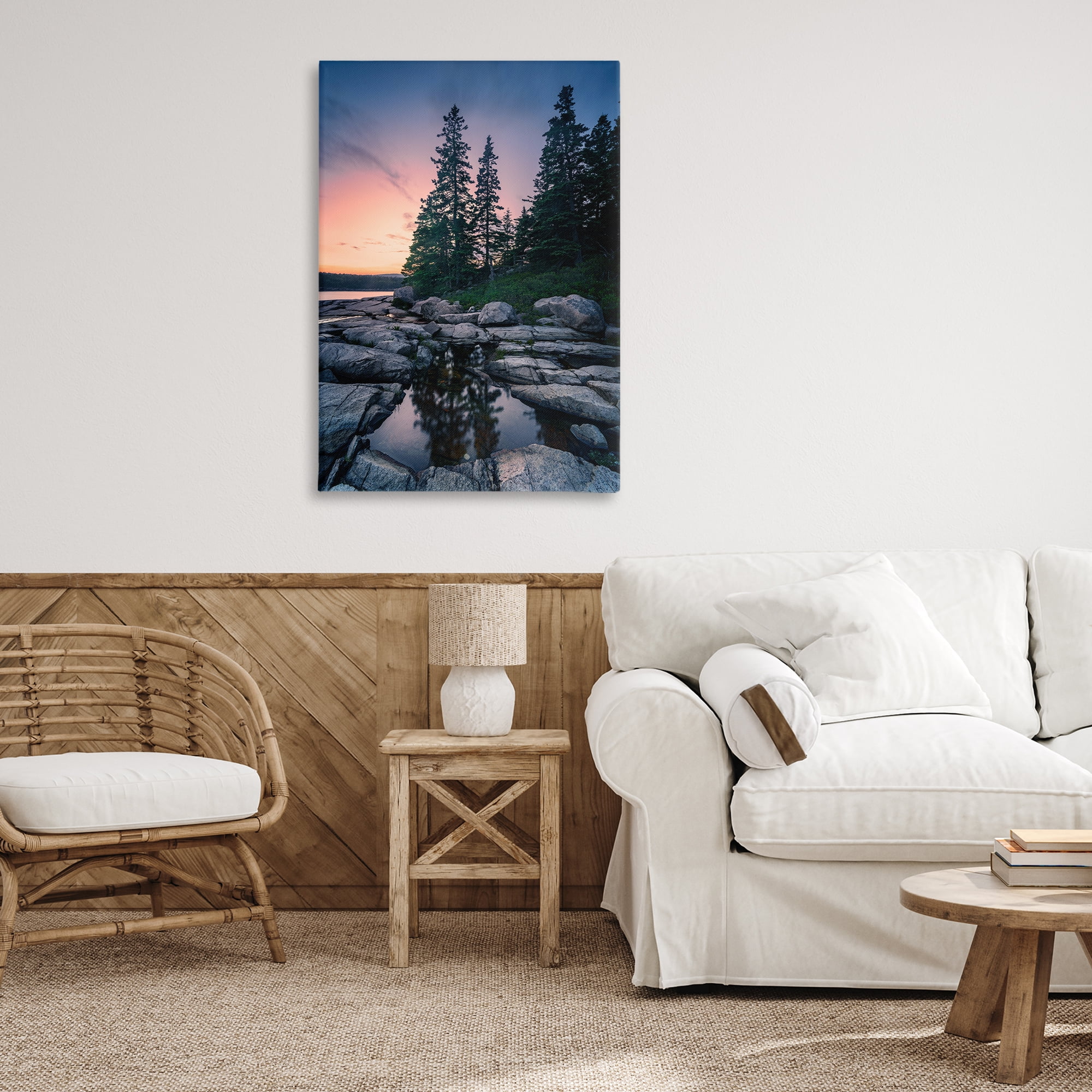 Stupell Industries Trees Reflected in Tide Pool Landscape & Nature Photography Wrapped Canvas Art Print Wall Art, 24 x 36