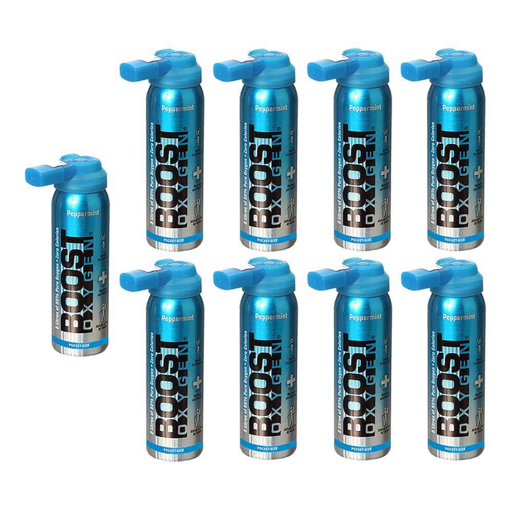 Boost Oxygen Canned 2Liter Natural Oxygen Canister, Peppermint (9 Pack