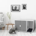 thumbnail image 2 of Teamson Pets Large Dyad Wooden Cat Litter Box Enclosure and Cabinet/Side Table, Alpine White/Gray, 2 of 9