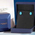 thumbnail image 5 of Gem Stone King 14K Yellow Gold Green Turquoise Double Notch Stud Earrings | 3.00 Cttw | Gemstone Birthstone | Oval 9X7MM | Gold Earrings for Women Men, 5 of 6