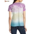 thumbnail image 4 of Spencer Women's Gradient Tie Dye T-Shirt Summer Short Sleeve Round Neck Blouse Casual Loose Tunic Tops (3XL,Pink), 4 of 7