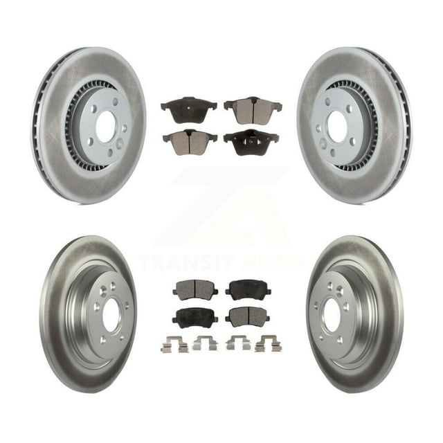 Transit Auto Front Rear Coated Disc Brake Rotors and Ceramic Pads Kit for Car Volvo S60 V60 Cross Country V70 KGT-101106