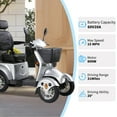 thumbnail image 4 of QEEKA All Terrain Mobility Scooter,500lbs Capacity - 800W,Handicap Scooter for Seniors & Adults,Silver, 4 of 11