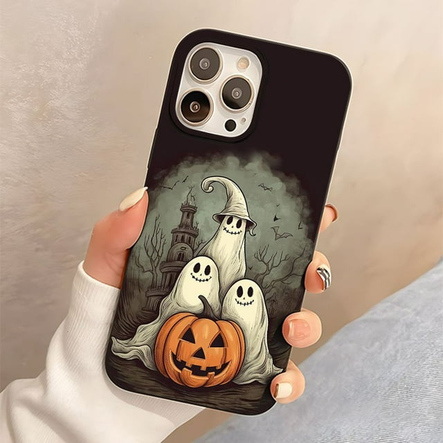 "Ghoulish Glow" Halloween Pumpkin Cartoon Soft TPU Phone Case - 360° Full Protection, Uv Printed Design For iPhone 7/8 Plus, Xr, X/Xs, 11/Pro Max, 12/Mini/Pro Max, 13/Mini/Pro Max, 14/Plus/Pro Max, Se